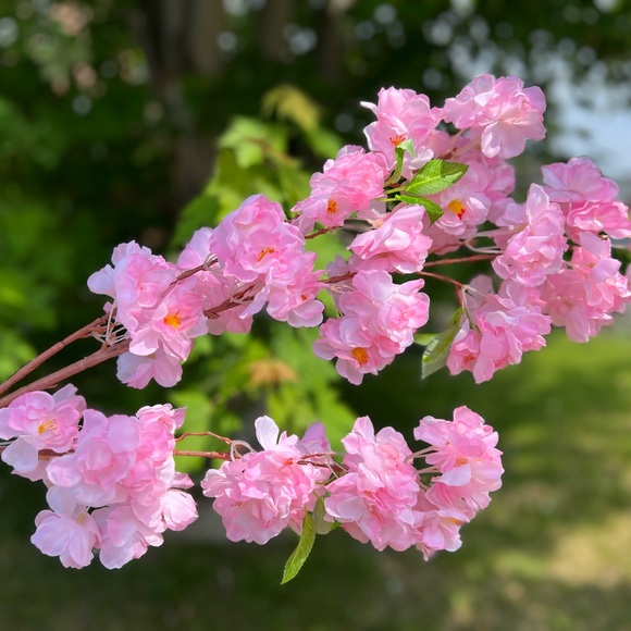 Silk Cherry Blossom Stems, fake flowers, artificial flower, pink cherry blossom - Picture 5 of 9